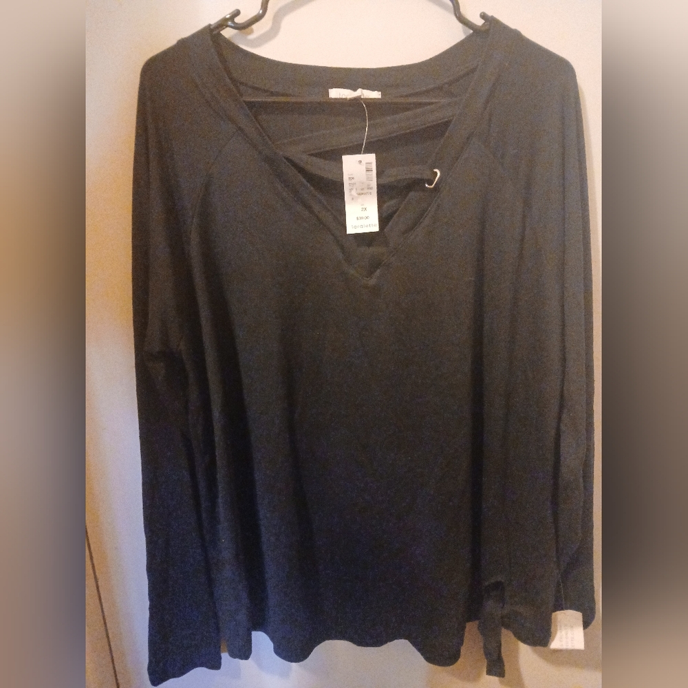 Loralette Black Long Sleeve Top